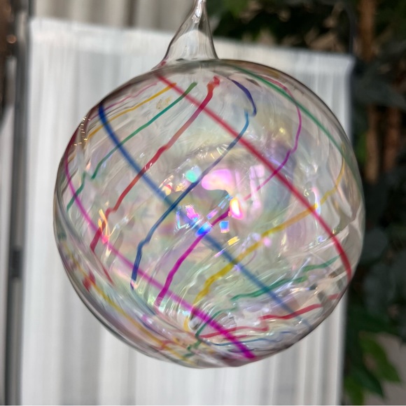 Hand blown SET of 2 Glass Ornaments Christmas or As decor .. GORGEOUS - Picture 3 of 5